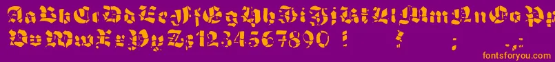 GrobehandF Font – Orange Fonts on Purple Background