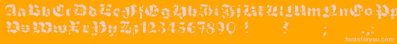 GrobehandF Font – Pink Fonts on Orange Background