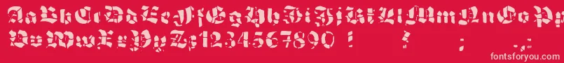 GrobehandF-Schriftart – Rosa Schriften auf rotem Hintergrund