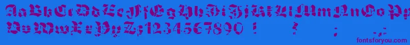 GrobehandF Font – Purple Fonts on Blue Background
