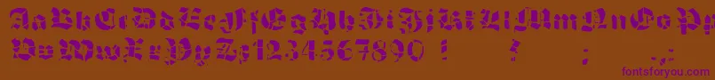 GrobehandF Font – Purple Fonts on Brown Background