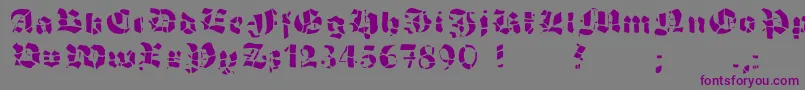 GrobehandF Font – Purple Fonts on Gray Background