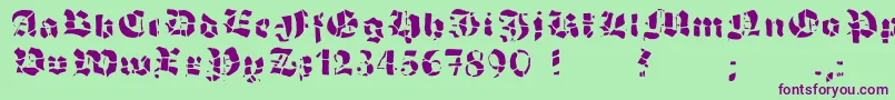 GrobehandF Font – Purple Fonts on Green Background