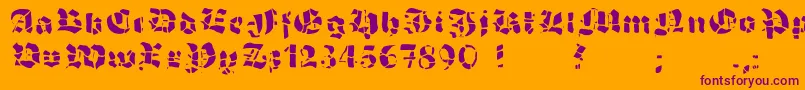 GrobehandF Font – Purple Fonts on Orange Background