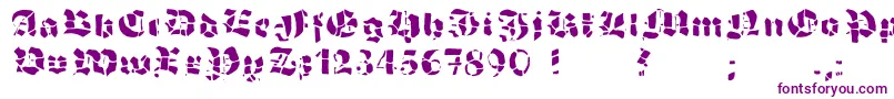 GrobehandF-Schriftart – Violette Schriften auf weißem Hintergrund