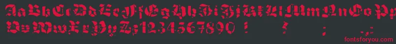 GrobehandF Font – Red Fonts on Black Background