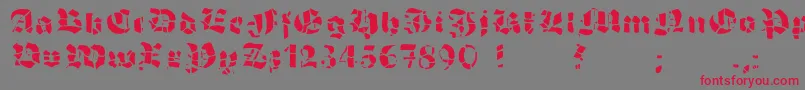 GrobehandF Font – Red Fonts on Gray Background