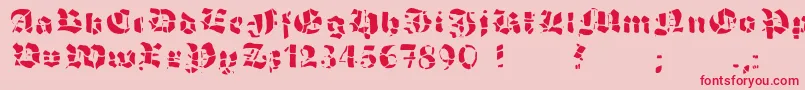 GrobehandF Font – Red Fonts on Pink Background
