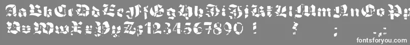 フォントGrobehandF – 灰色の背景に白い文字