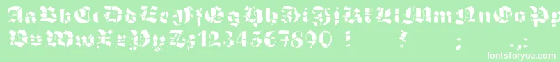 GrobehandF Font – White Fonts on Green Background