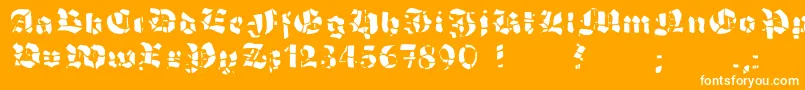 GrobehandF Font – White Fonts on Orange Background