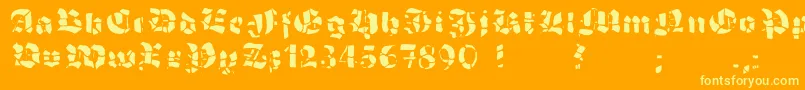 GrobehandF Font – Yellow Fonts on Orange Background