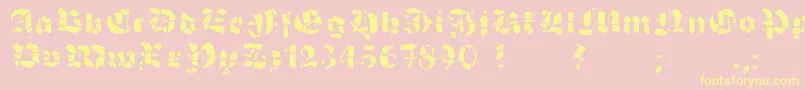 GrobehandF Font – Yellow Fonts on Pink Background