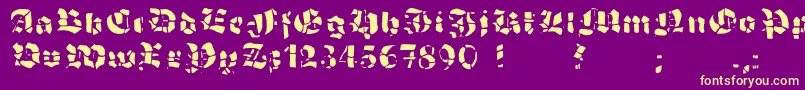GrobehandF Font – Yellow Fonts on Purple Background