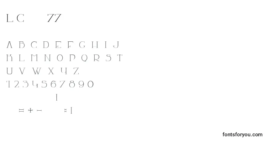 Czcionka LaChambre77 – alfabet, cyfry, specjalne znaki