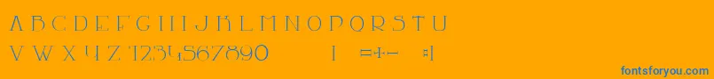 フォントLaChambre77 – オレンジの背景に青い文字