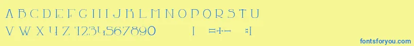 Czcionka LaChambre77 – niebieskie czcionki na żółtym tle