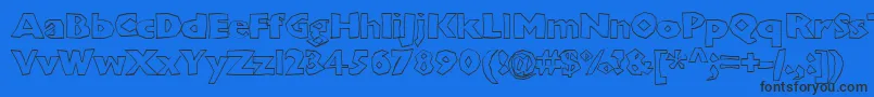 Шрифт Chunkoblockooutlineheavy – чёрные шрифты на синем фоне