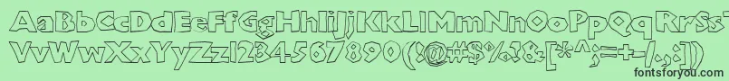 Chunkoblockooutlineheavy Font – Black Fonts on Green Background