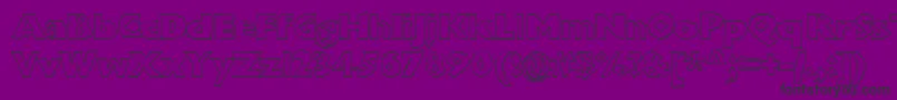 Chunkoblockooutlineheavy-Schriftart – Schwarze Schriften auf violettem Hintergrund