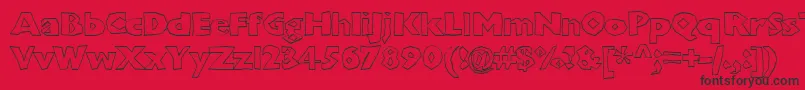 Chunkoblockooutlineheavy Font – Black Fonts on Red Background