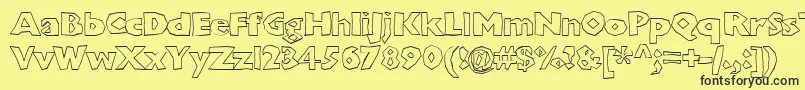 Chunkoblockooutlineheavy Font – Black Fonts on Yellow Background