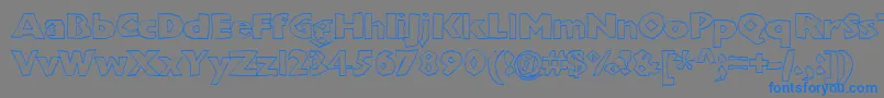 Chunkoblockooutlineheavy Font – Blue Fonts on Gray Background