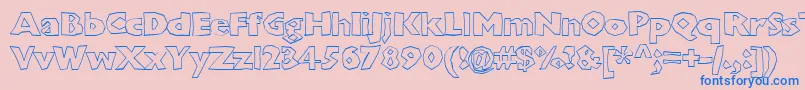 フォントChunkoblockooutlineheavy – ピンクの背景に青い文字