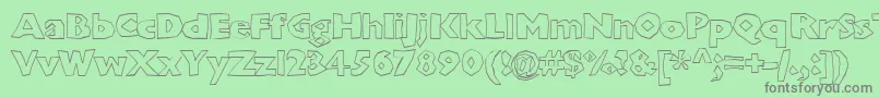 Chunkoblockooutlineheavy Font – Gray Fonts on Green Background