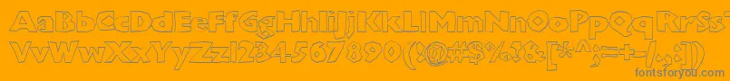 Chunkoblockooutlineheavy Font – Gray Fonts on Orange Background