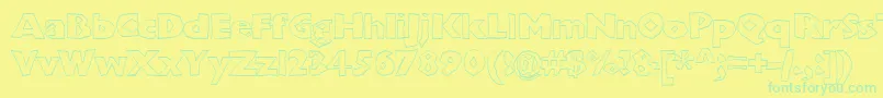 Chunkoblockooutlineheavy-Schriftart – Grüne Schriften auf gelbem Hintergrund