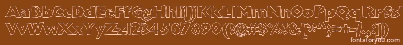 Chunkoblockooutlineheavy Font – Pink Fonts on Brown Background
