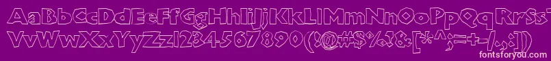 Chunkoblockooutlineheavy Font – Pink Fonts on Purple Background