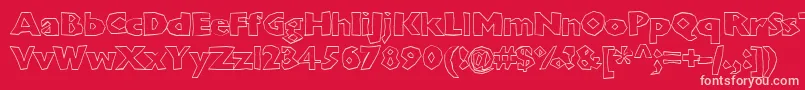 Saiba mais sobre a fonte Chunkoblockooutlineheavy Fonte Chunkoblockooutlineheavy – fontes rosa em um fundo vermelho