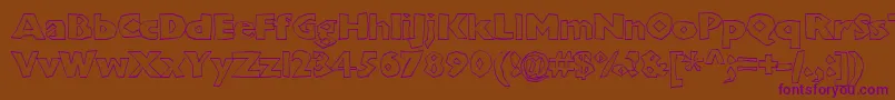 Chunkoblockooutlineheavy Font – Purple Fonts on Brown Background