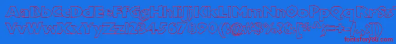 Chunkoblockooutlineheavy Font – Red Fonts on Blue Background