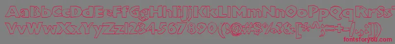 Chunkoblockooutlineheavy Font – Red Fonts on Gray Background