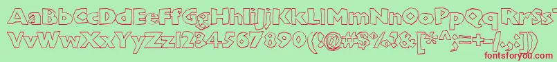 Chunkoblockooutlineheavy Font – Red Fonts on Green Background