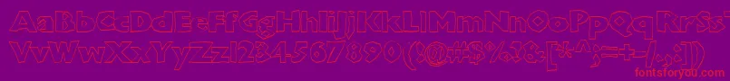 Chunkoblockooutlineheavy Font – Red Fonts on Purple Background