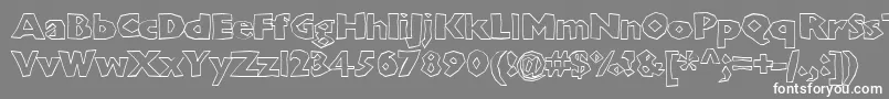 フォントChunkoblockooutlineheavy – 灰色の背景に白い文字