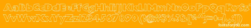 More about Chunkoblockooutlineheavy Font Chunkoblockooutlineheavy Font – White Fonts on Orange Background