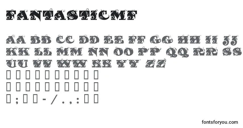 A fonte Fantasticmf – alfabeto, números, caracteres especiais