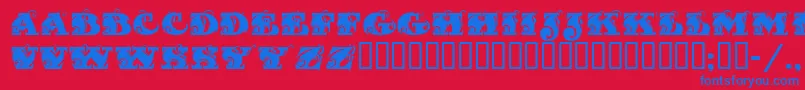 Fantasticmf Font – Blue Fonts on Red Background