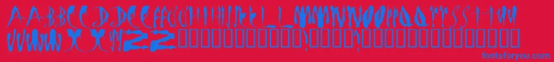 LmsBloodyBrujah Font – Blue Fonts on Red Background