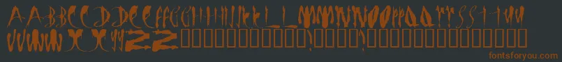 LmsBloodyBrujah-fontti – ruskeat fontit mustalla taustalla