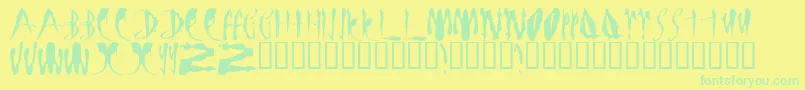 LmsBloodyBrujah Font – Green Fonts on Yellow Background