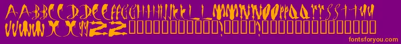 LmsBloodyBrujah Font – Orange Fonts on Purple Background