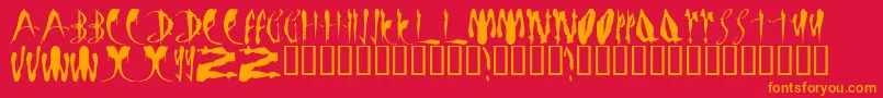 LmsBloodyBrujah Font – Orange Fonts on Red Background