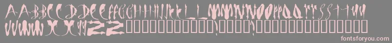 フォントLmsBloodyBrujah – 灰色の背景にピンクのフォント
