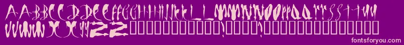 フォントLmsBloodyBrujah – 紫の背景にピンクのフォント